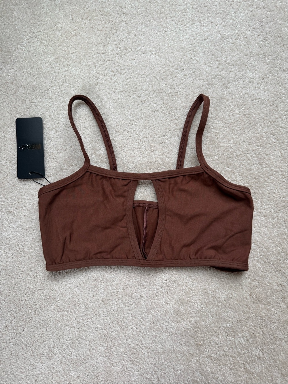 MadeInBrazilFit MBF Brown Sports Bra With Keyhole Brazilian Fitness
